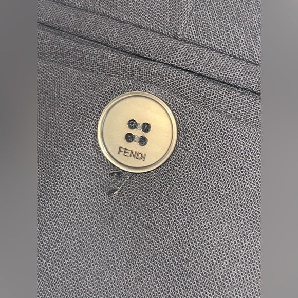 Fendi Vintage High Waisted Wide Leg Pleated Fleecewool Trousers - Picture 7 of 7